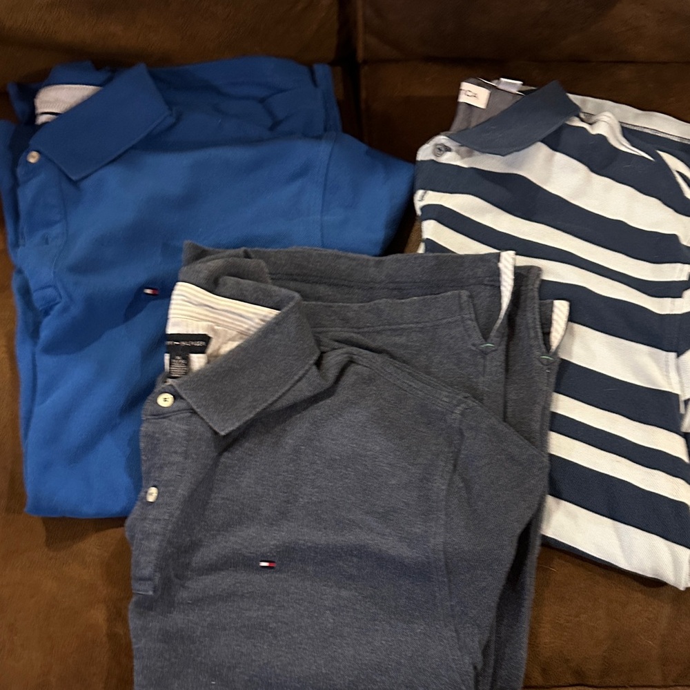 2 Tommy Hilfiger and 1 Nautical Polo Shirt bundle